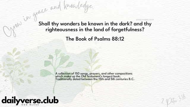 Bible Verse Wallpaper 88:12 from The Book of Psalms