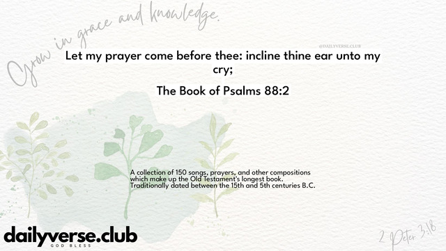 Bible Verse Wallpaper 88:2 from The Book of Psalms