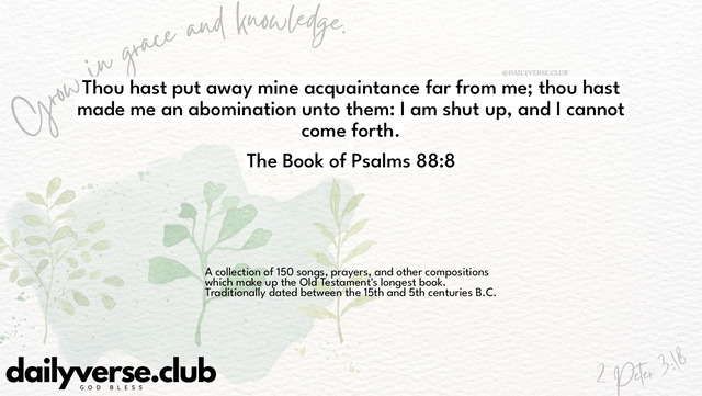 Bible Verse Wallpaper 88:8 from The Book of Psalms