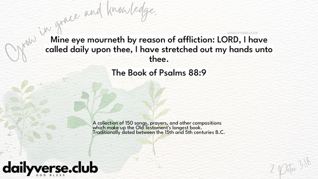 Bible Verse Wallpaper 88:9 from The Book of Psalms