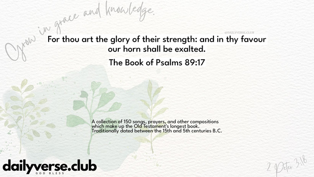 Bible Verse Wallpaper 89:17 from The Book of Psalms