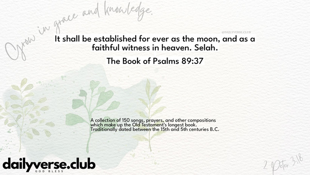 Bible Verse Wallpaper 89:37 from The Book of Psalms