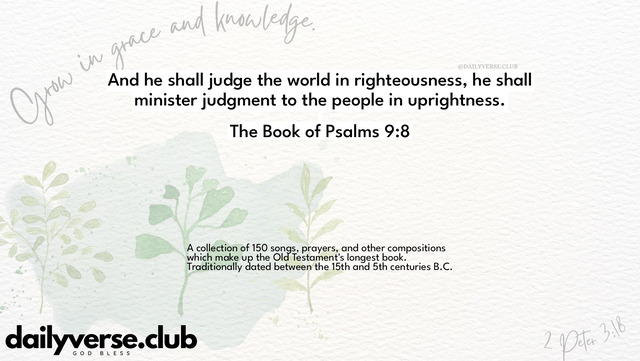 Bible Verse Wallpaper 9:8 from The Book of Psalms