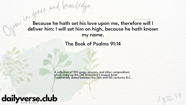Bible Verse Wallpaper 91:14 from The Book of Psalms