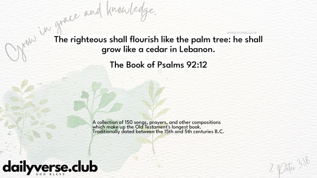 Bible Verse Wallpaper 92:12 from The Book of Psalms