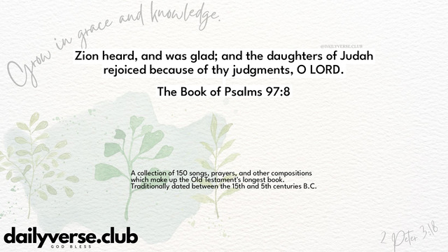 Bible Verse Wallpaper 97:8 from The Book of Psalms