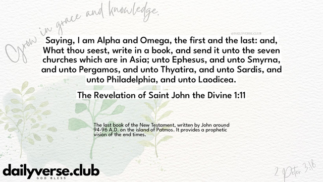 Bible Verse Wallpaper 1:11 from The Revelation of Saint John the Divine