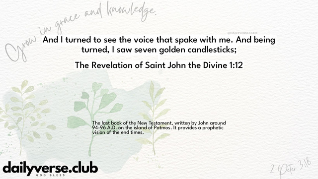Bible Verse Wallpaper 1:12 from The Revelation of Saint John the Divine