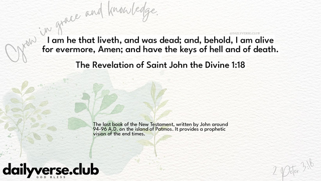 Bible Verse Wallpaper 1:18 from The Revelation of Saint John the Divine