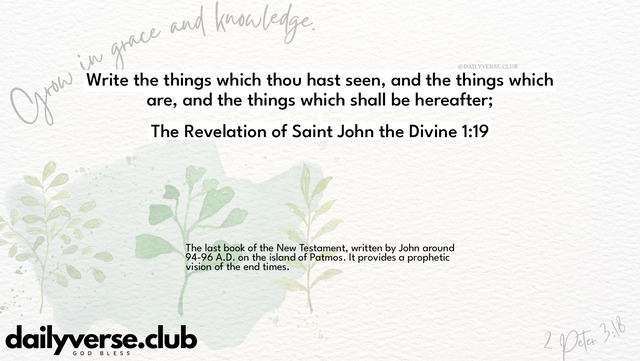 Bible Verse Wallpaper 1:19 from The Revelation of Saint John the Divine