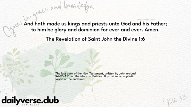 Bible Verse Wallpaper 1:6 from The Revelation of Saint John the Divine