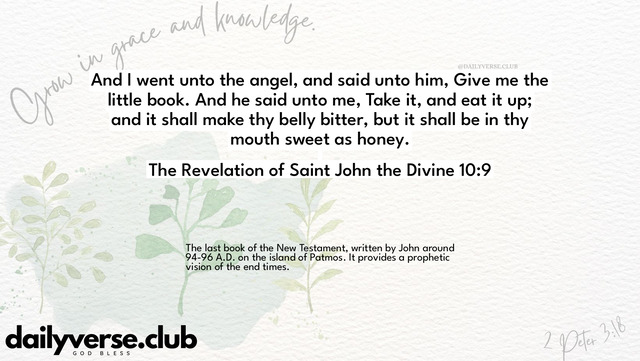 Bible Verse Wallpaper 10:9 from The Revelation of Saint John the Divine
