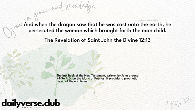 Bible Verse Wallpaper 12:13 from The Revelation of Saint John the Divine