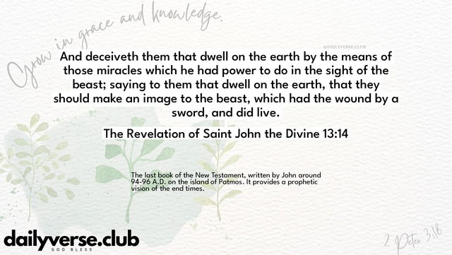 Bible Verse Wallpaper 13:14 from The Revelation of Saint John the Divine