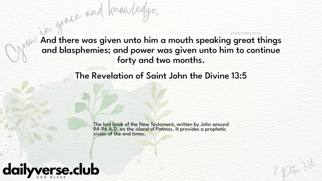 Bible Verse Wallpaper 13:5 from The Revelation of Saint John the Divine