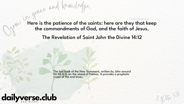 Bible Verse Wallpaper 14:12 from The Revelation of Saint John the Divine