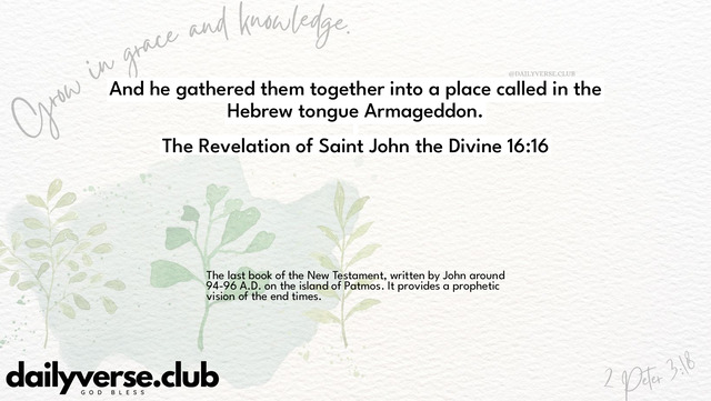 Bible Verse Wallpaper 16:16 from The Revelation of Saint John the Divine