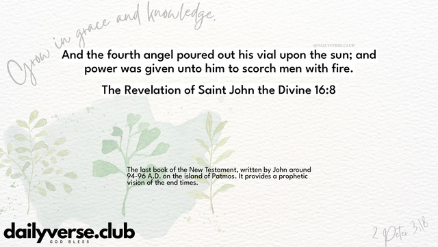 Bible Verse Wallpaper 16:8 from The Revelation of Saint John the Divine