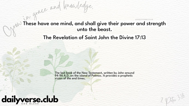 Bible Verse Wallpaper 17:13 from The Revelation of Saint John the Divine