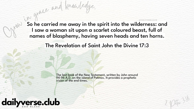 Bible Verse Wallpaper 17:3 from The Revelation of Saint John the Divine