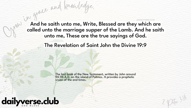 Bible Verse Wallpaper 19:9 from The Revelation of Saint John the Divine