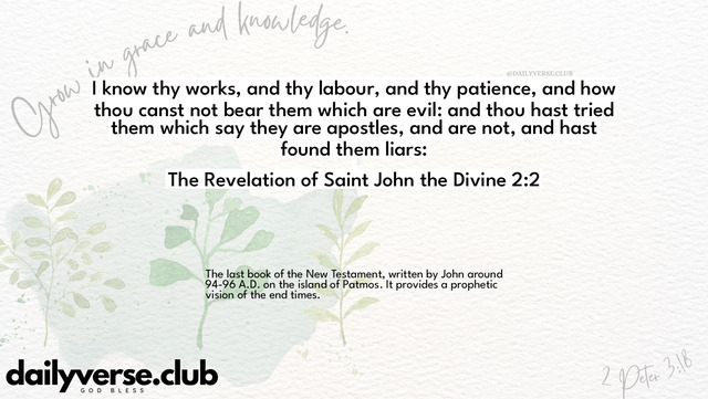 Bible Verse Wallpaper 2:2 from The Revelation of Saint John the Divine