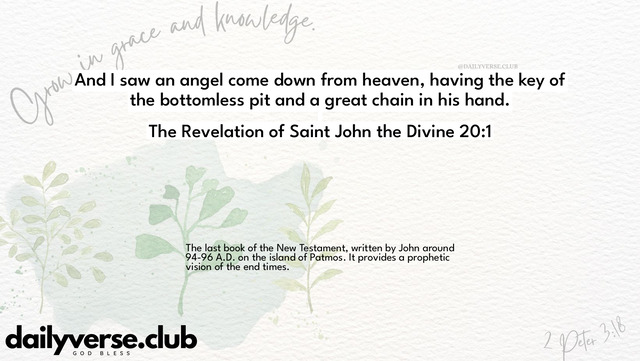 Bible Verse Wallpaper 20:1 from The Revelation of Saint John the Divine