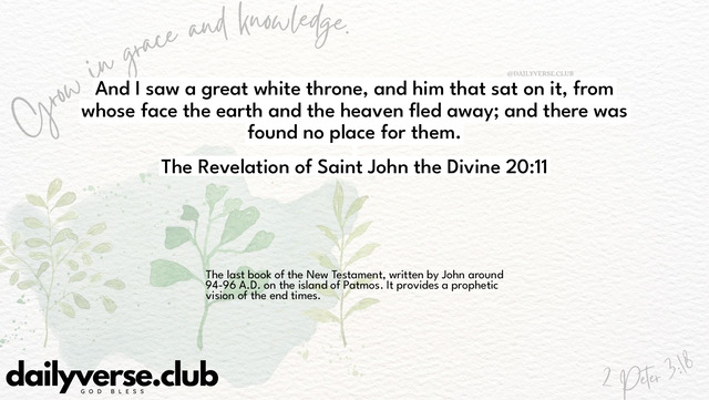 Bible Verse Wallpaper 20:11 from The Revelation of Saint John the Divine