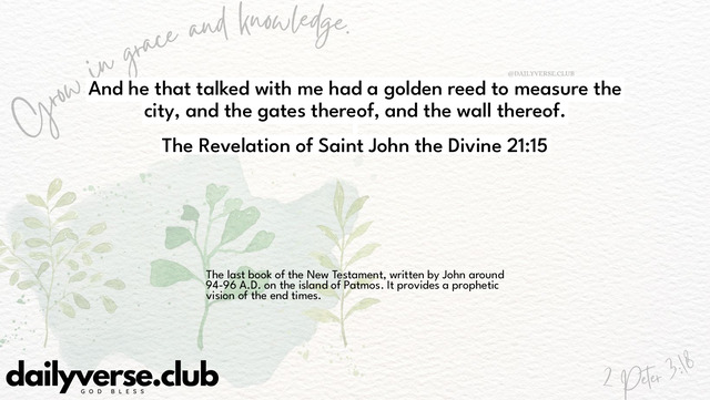 Bible Verse Wallpaper 21:15 from The Revelation of Saint John the Divine