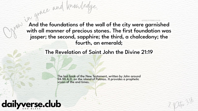 Bible Verse Wallpaper 21:19 from The Revelation of Saint John the Divine
