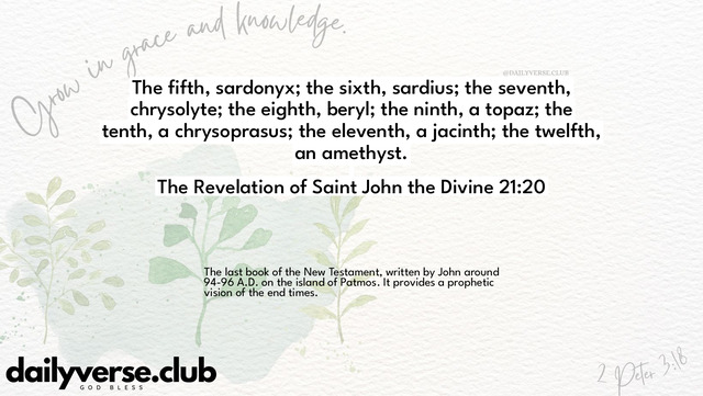 Bible Verse Wallpaper 21:20 from The Revelation of Saint John the Divine
