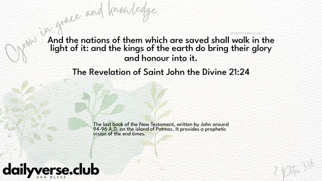 Bible Verse Wallpaper 21:24 from The Revelation of Saint John the Divine