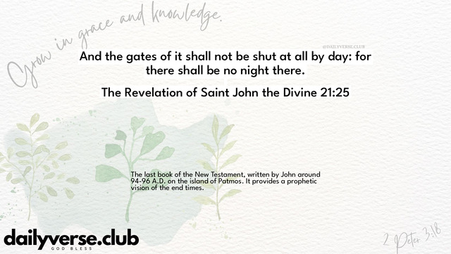 Bible Verse Wallpaper 21:25 from The Revelation of Saint John the Divine