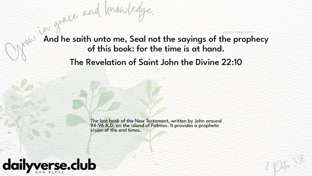 Bible Verse Wallpaper 22:10 from The Revelation of Saint John the Divine