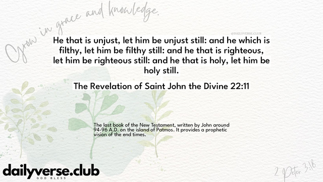Bible Verse Wallpaper 22:11 from The Revelation of Saint John the Divine