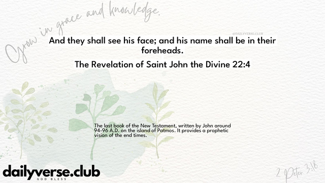 Bible Verse Wallpaper 22:4 from The Revelation of Saint John the Divine