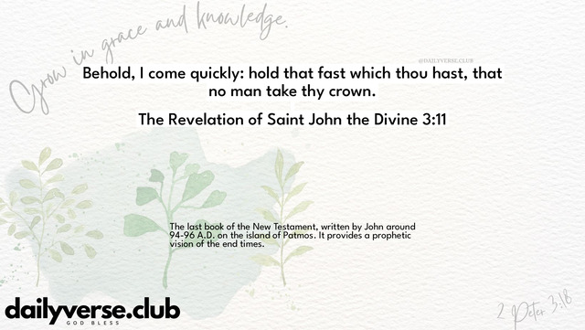 Bible Verse Wallpaper 3:11 from The Revelation of Saint John the Divine