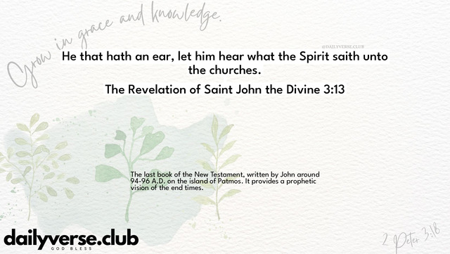 Bible Verse Wallpaper 3:13 from The Revelation of Saint John the Divine