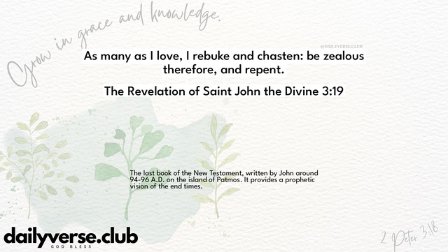 Bible Verse Wallpaper 3:19 from The Revelation of Saint John the Divine