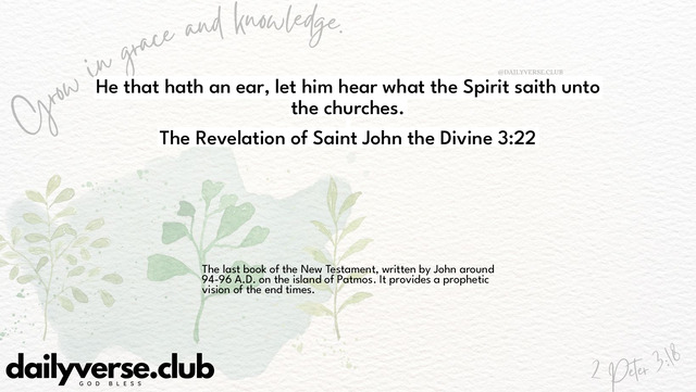 Bible Verse Wallpaper 3:22 from The Revelation of Saint John the Divine