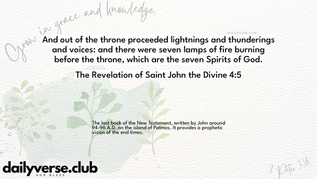 Bible Verse Wallpaper 4:5 from The Revelation of Saint John the Divine