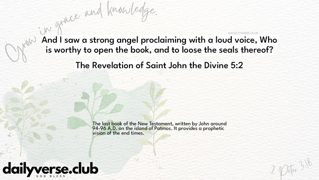Bible Verse Wallpaper 5:2 from The Revelation of Saint John the Divine