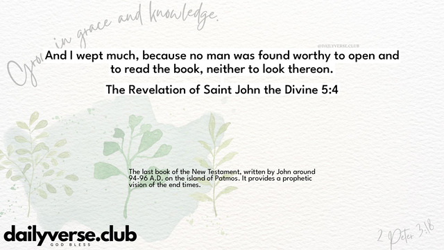 Bible Verse Wallpaper 5:4 from The Revelation of Saint John the Divine