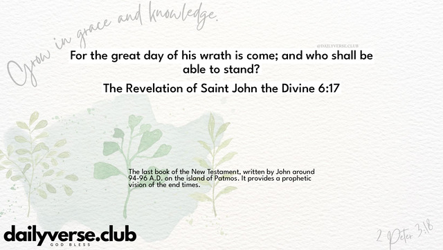 Bible Verse Wallpaper 6:17 from The Revelation of Saint John the Divine