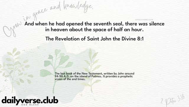 Bible Verse Wallpaper 8:1 from The Revelation of Saint John the Divine