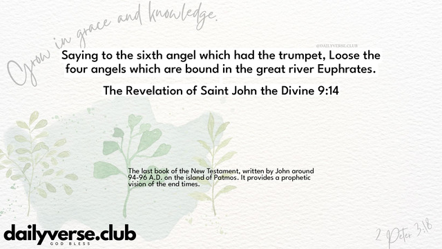 Bible Verse Wallpaper 9:14 from The Revelation of Saint John the Divine