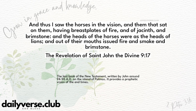 Bible Verse Wallpaper 9:17 from The Revelation of Saint John the Divine