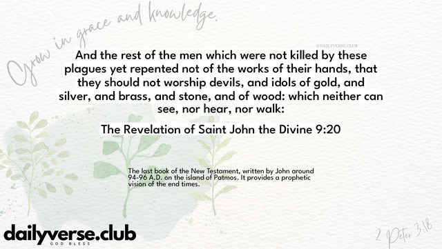 Bible Verse Wallpaper 9:20 from The Revelation of Saint John the Divine