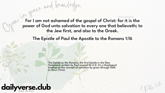 Bible Verse Wallpaper 1:16 from The Epistle of Paul the Apostle to the Romans