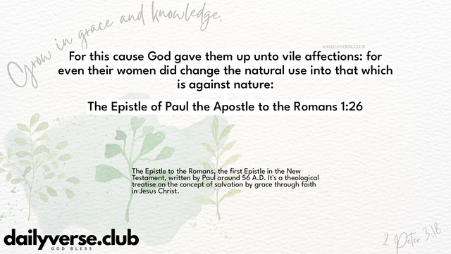 Bible Verse Wallpaper 1:26 from The Epistle of Paul the Apostle to the Romans